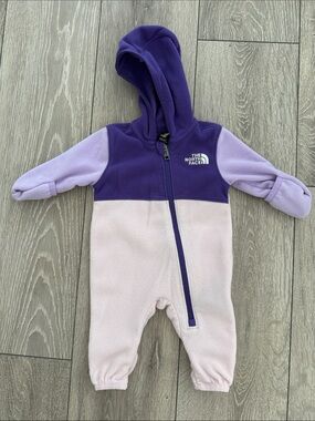 The North Face Purple & Lilac Fleece Hooded One-Piece